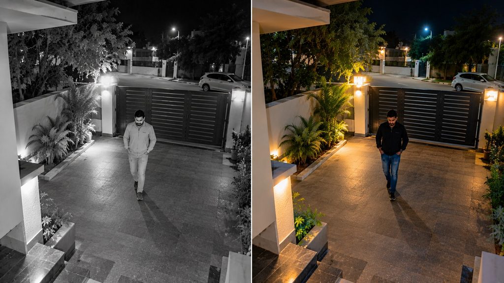 IR night vision versus colour night vision CCTV comparison